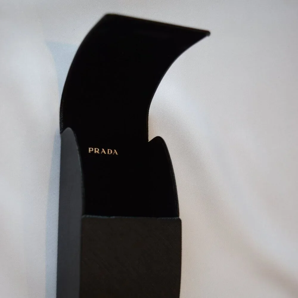 Prada Sunglasses Case Set, Black Magnetic Clamshell Case, Luxury Eyeglasses - Picture 2 of 10